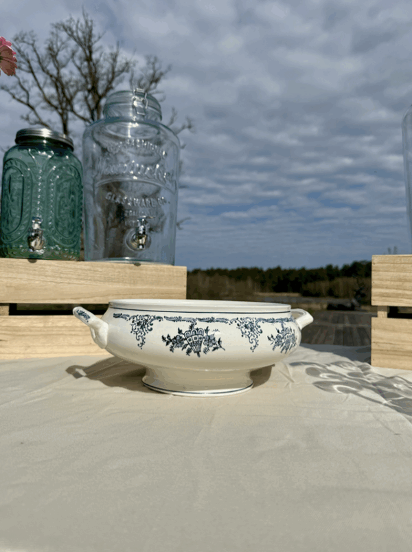 Soupière toile de jouy